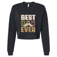 Funny Beard Best Dad Ever Sublimation Father's Day Cropped Pullover Crew