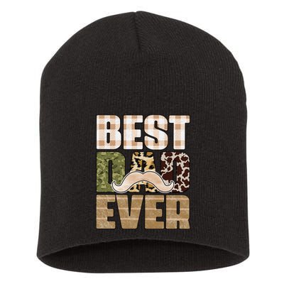 Funny Beard Best Dad Ever Sublimation Father's Day Short Acrylic Beanie