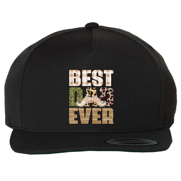 Funny Beard Best Dad Ever Sublimation Father's Day Wool Snapback Cap