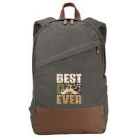 Funny Beard Best Dad Ever Sublimation Father's Day Cotton Canvas Backpack