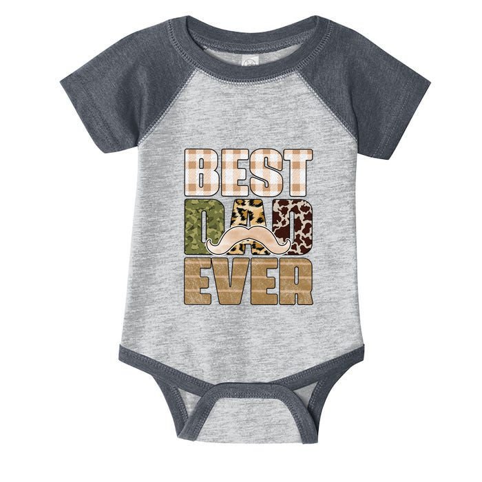 Funny Beard Best Dad Ever Sublimation Father's Day Infant Baby Jersey Bodysuit
