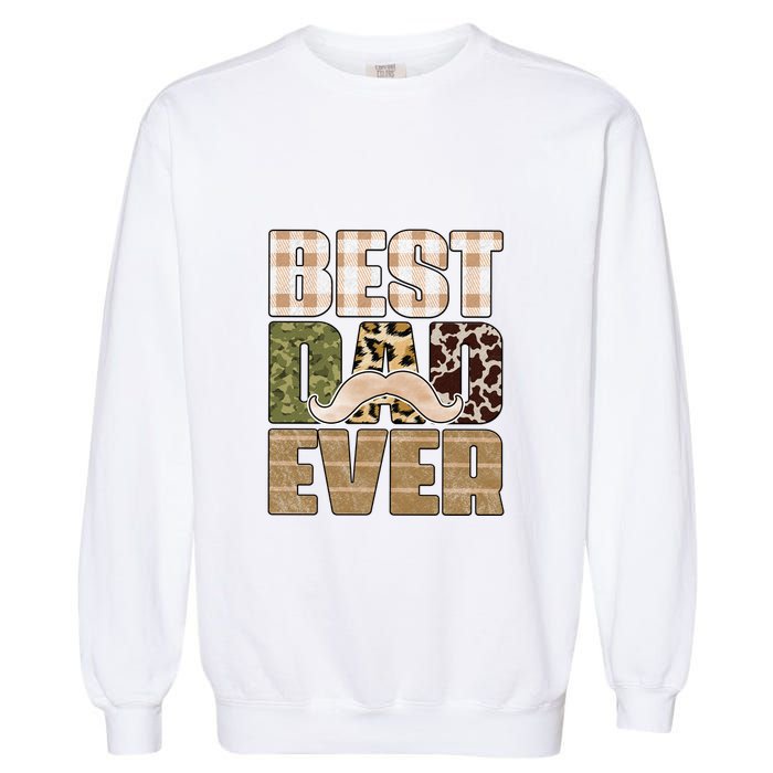 Funny Beard Best Dad Ever Sublimation Father's Day Garment-Dyed Sweatshirt