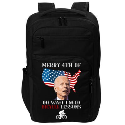 Funny Biden Bicycle Bike Lesson Merry 4th Of July Impact Tech Backpack