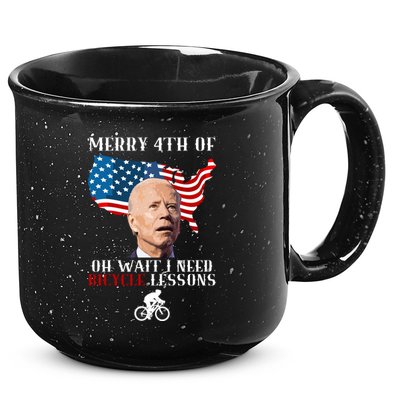 Funny Biden Bicycle Bike Lesson Merry 4th Of July 15oz Campfire Ceramic Mug