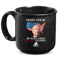 Funny Biden Bicycle Bike Lesson Merry 4th Of July 15oz Campfire Ceramic Mug