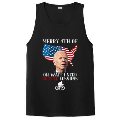 Funny Biden Bicycle Bike Lesson Merry 4th Of July PosiCharge Competitor Tank