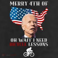 Funny Biden Bicycle Bike Lesson Merry 4th Of July Trucker Hat