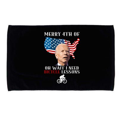 Funny Biden Bicycle Bike Lesson Merry 4th Of July Microfiber Hand Towel
