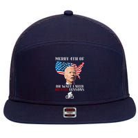 Funny Biden Bicycle Bike Lesson Merry 4th Of July 7 Panel Mesh Trucker Snapback Hat