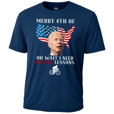 Funny Biden Bicycle Bike Lesson Merry 4th Of July Performance Shirt
