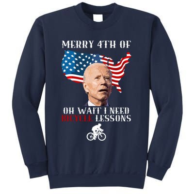 Funny Biden Bicycle Bike Lesson Merry 4th Of July Sweatshirt