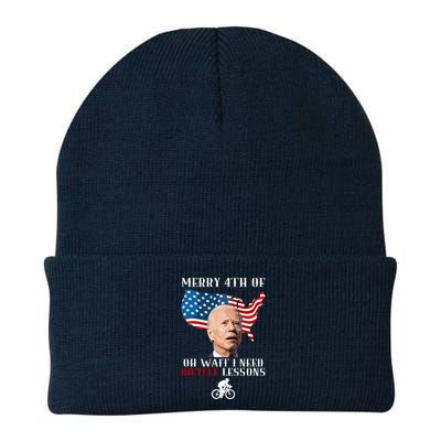 Funny Biden Bicycle Bike Lesson Merry 4th Of July Beanie