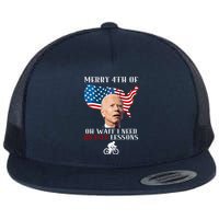 Funny Biden Bicycle Bike Lesson Merry 4th Of July Flatbill Hat
