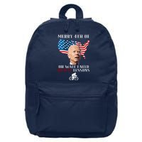 Funny Biden Bicycle Bike Lesson Merry 4th Of July 16 in Basic Backpack