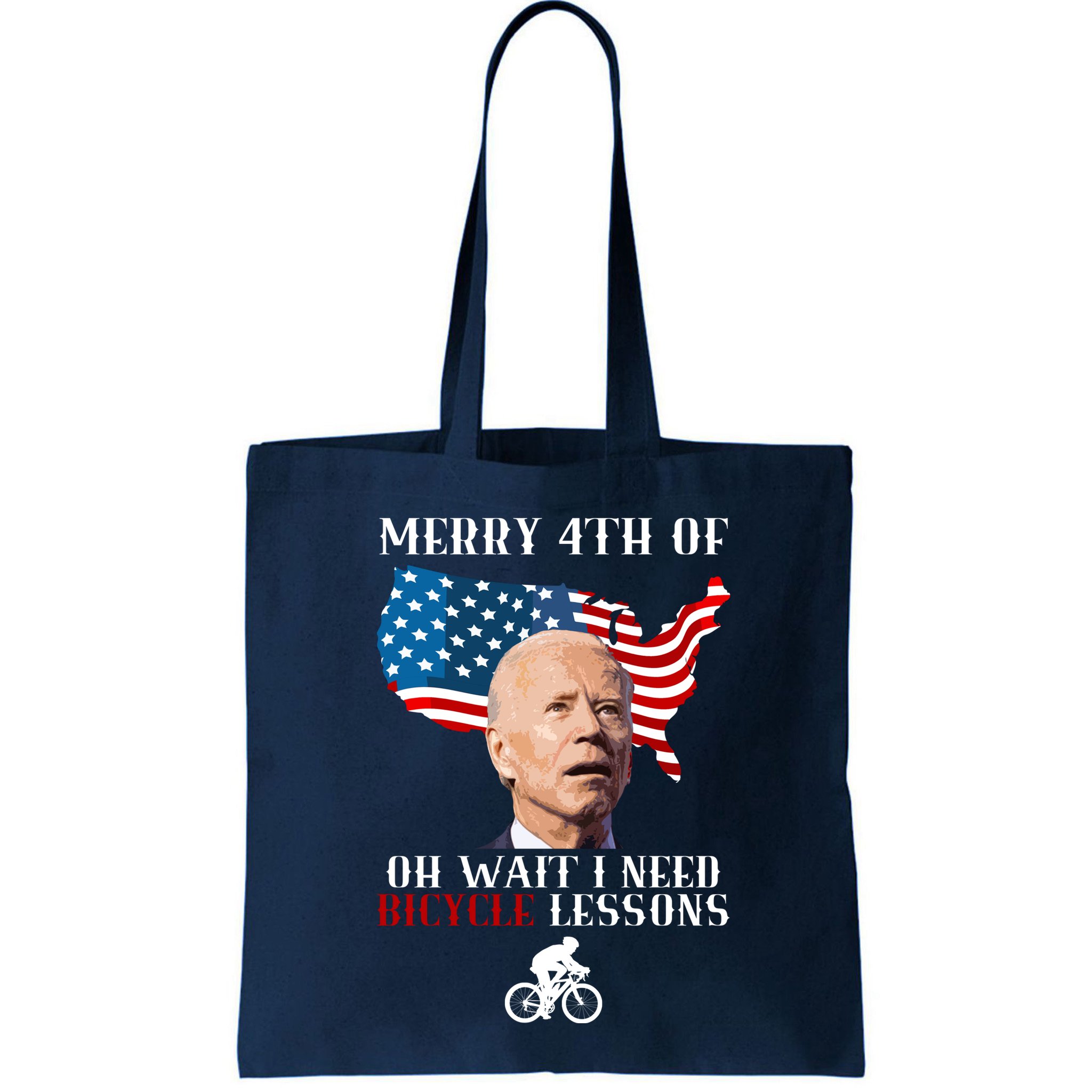 Funny Biden Bicycle Bike Lesson Merry 4th Of July Bag