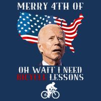 Funny Biden Bicycle Bike Lesson Merry 4th Of July Poster
