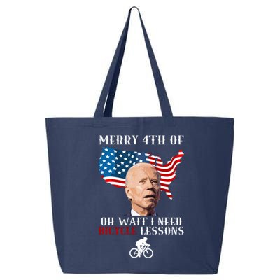 Funny Biden Bicycle Bike Lesson Merry 4th Of July 25L Jumbo Tote