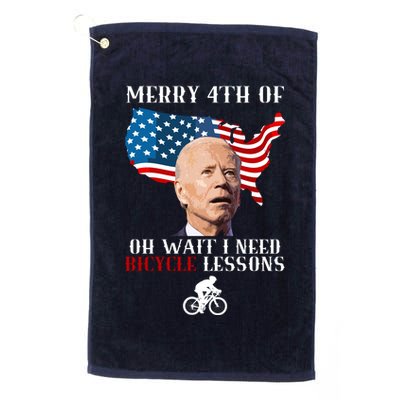 Funny Biden Bicycle Bike Lesson Merry 4th Of July Golf Towel