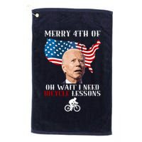 Funny Biden Bicycle Bike Lesson Merry 4th Of July Golf Towel