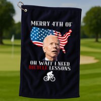 Funny Biden Bicycle Bike Lesson Merry 4th Of July Golf Towel