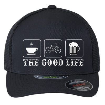 Funny Bicycle Beer Good Life Cycling Flexfit Unipanel Trucker Cap