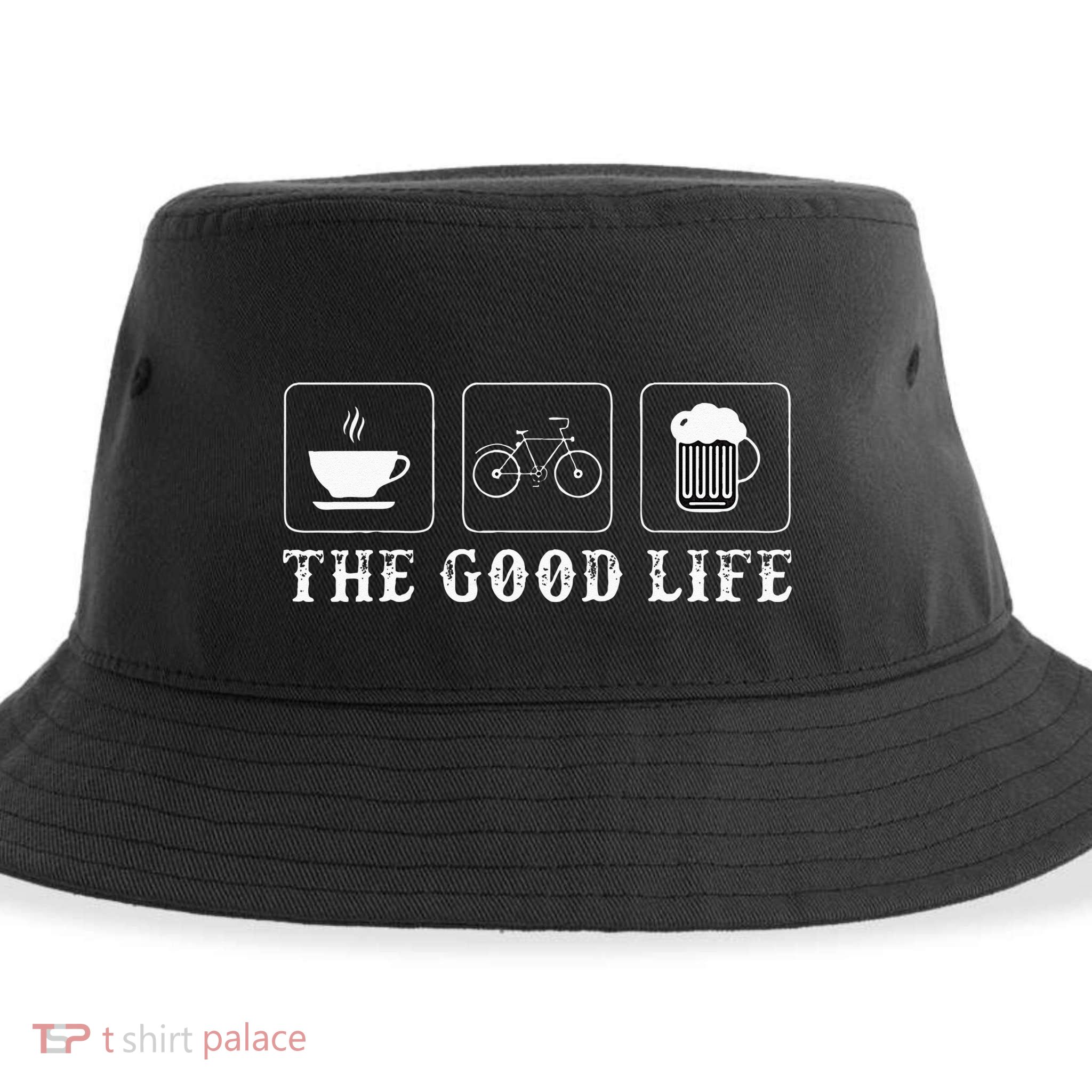 Funny Bicycle Beer Good Life Cycling Sustainable Bucket Hat