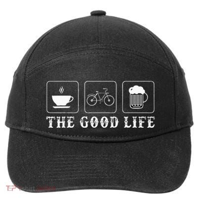 Funny Bicycle Beer Good Life Cycling 7-Panel Snapback Hat