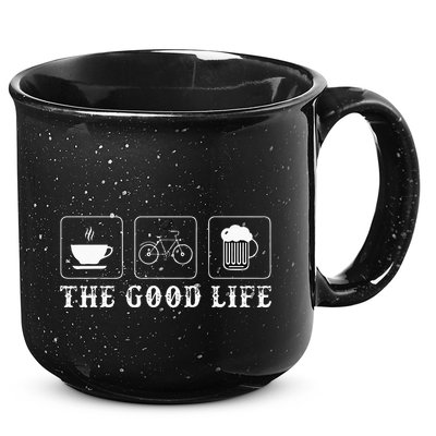Funny Bicycle Beer Good Life Cycling 15oz Campfire Ceramic Mug