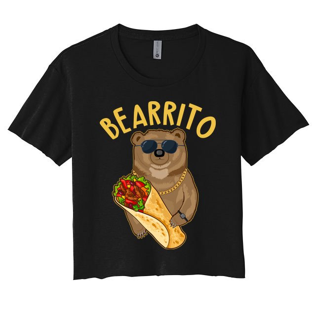 Funny Bearrito Bear Crop Top