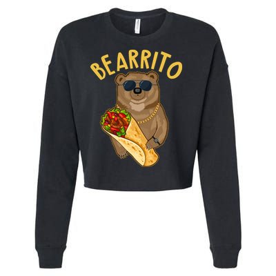 Funny Bearrito Bear Cropped Pullover Crew