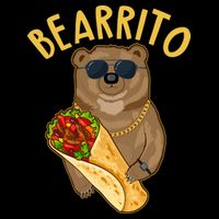 Funny Bearrito Bear Cropped Pullover Crew