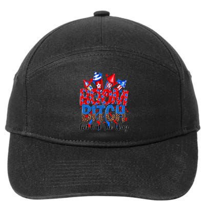 Funny Boom Bitch Get Out The Way 7-Panel Snapback Hat
