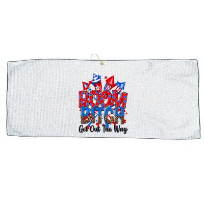 Funny Boom Bitch Get Out The Way Large Microfiber Waffle Golf Towel