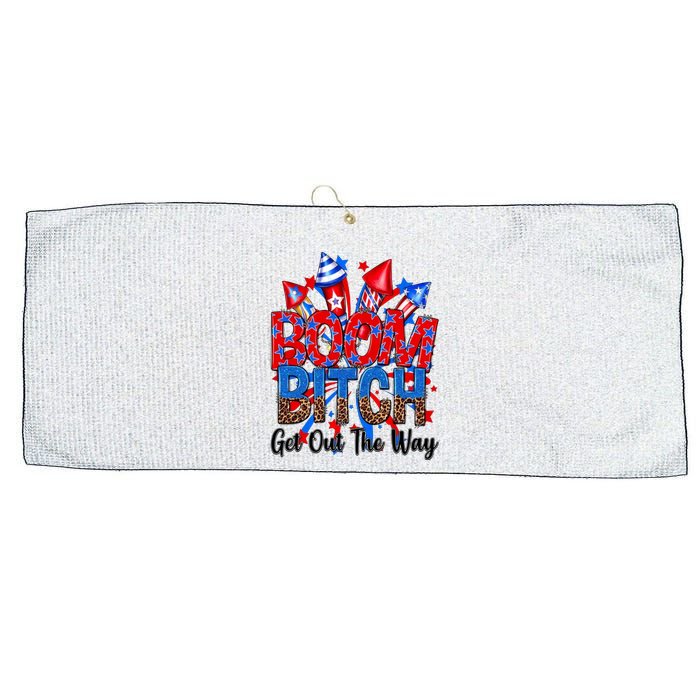 Funny Boom Bitch Get Out The Way Large Microfiber Waffle Golf Towel