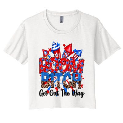 Funny Boom Bitch Get Out The Way Crop Top