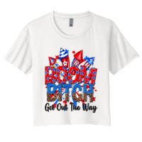 Funny Boom Bitch Get Out The Way Crop Top