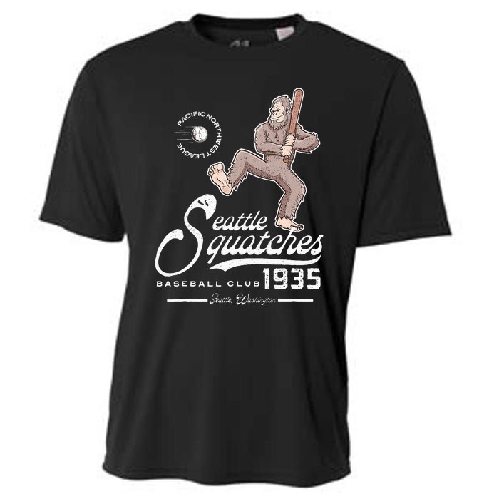 Funny Bigfoot Baseball Seatlle Squatches For Baseball Fan Cooling Performance Crew T-Shirt