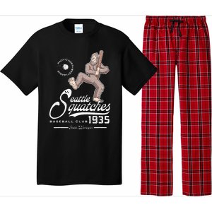 Funny Bigfoot Baseball Seatlle Squatches For Baseball Fan Pajama Set