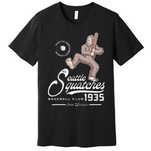 Funny Bigfoot Baseball Seatlle Squatches For Baseball Fan Premium T-Shirt