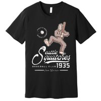 Funny Bigfoot Baseball Seatlle Squatches For Baseball Fan Premium T-Shirt