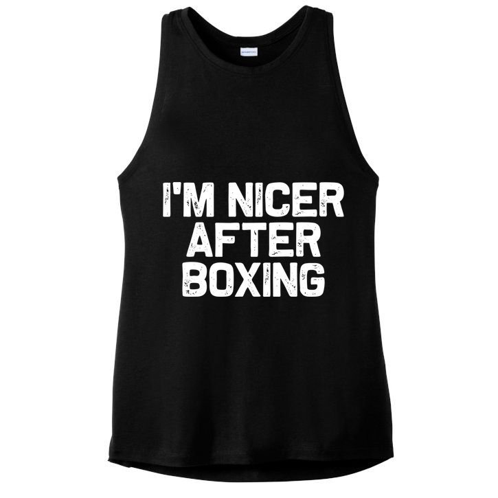 Funny Boxer Boxing Coach IM Nicer After Boxing Cool Gift Ladies PosiCharge Tri-Blend Wicking Tank