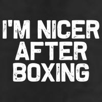 Funny Boxer Boxing Coach IM Nicer After Boxing Cool Gift 7 Panel Mesh Trucker Snapback Hat