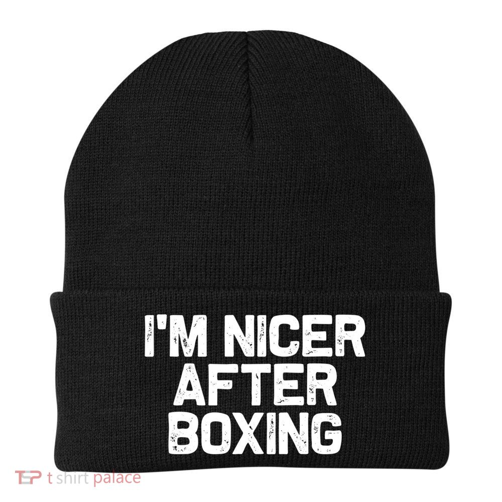 Funny Boxer Boxing Coach IM Nicer After Boxing Cool Gift Beanie