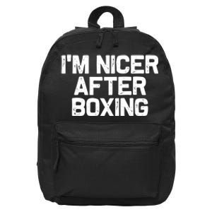 Funny Boxer Boxing Coach IM Nicer After Boxing Cool Gift 16 in Basic Backpack