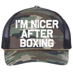 Funny Boxer Boxing Coach IM Nicer After Boxing Cool Gift Retro Rope Trucker Hat Cap