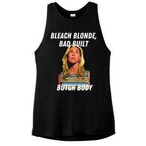 Funny Bleach Blonde Bad Built Butch Body Ladies PosiCharge Tri-Blend Wicking Tank