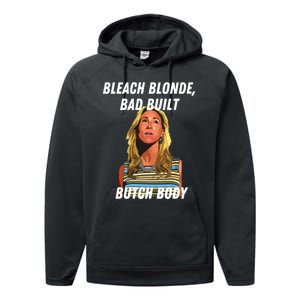 Funny Bleach Blonde Bad Built Butch Body Performance Fleece Hoodie