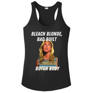 Funny Bleach Blonde Bad Built Butch Body Ladies PosiCharge Competitor Racerback Tank