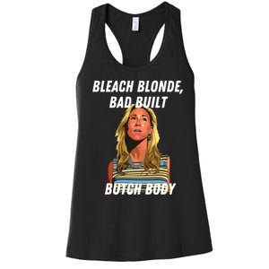 Funny Bleach Blonde Bad Built Butch Body Women's Racerback Tank