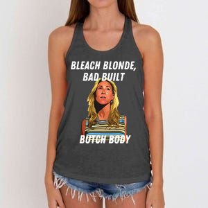 Funny Bleach Blonde Bad Built Butch Body Women's Knotted Racerback Tank